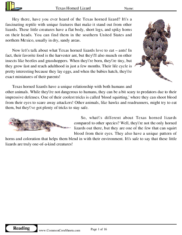  - texas-horned-lizard worksheet