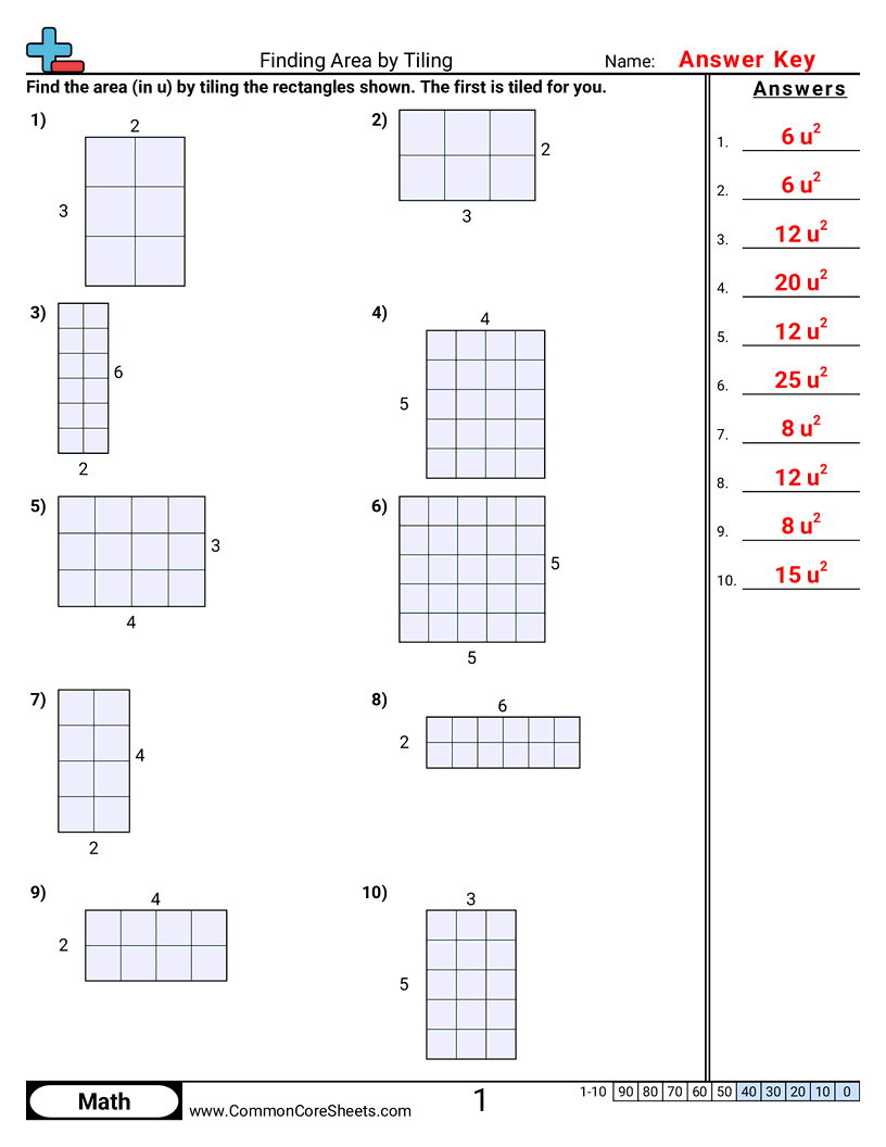 Area & Perimeter Worksheets - finding-area-by-tiling worksheet