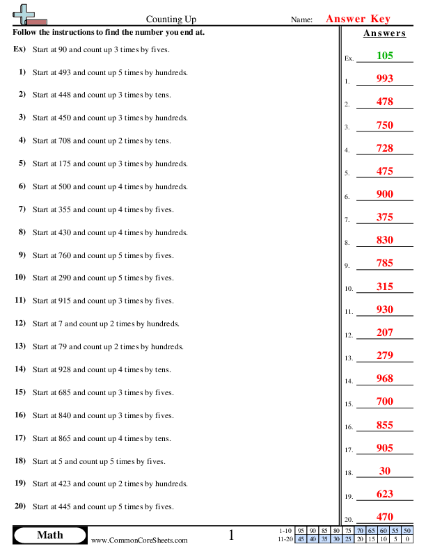  - counting-up worksheet