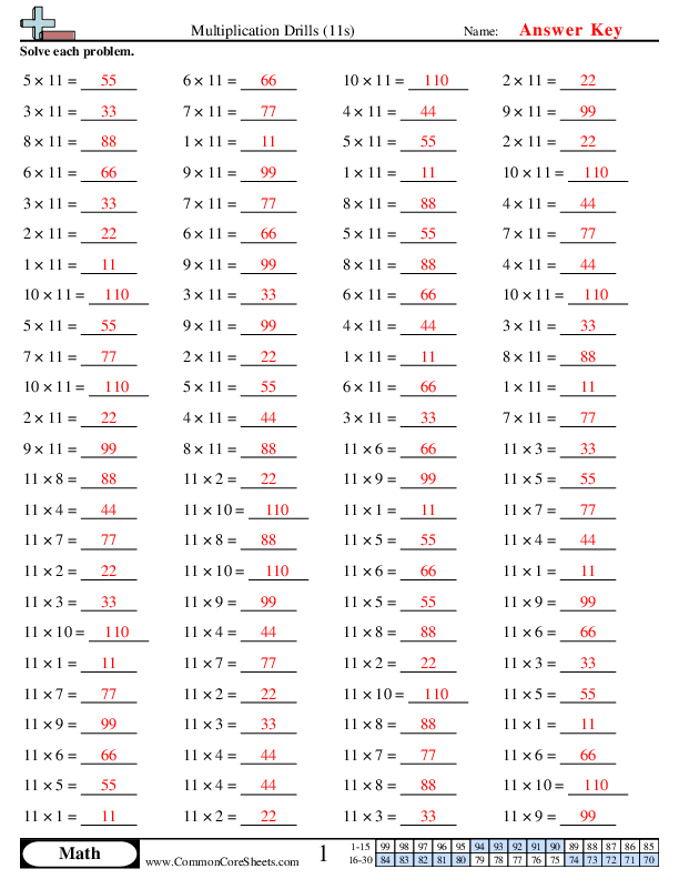  - 11s-horizontal worksheet