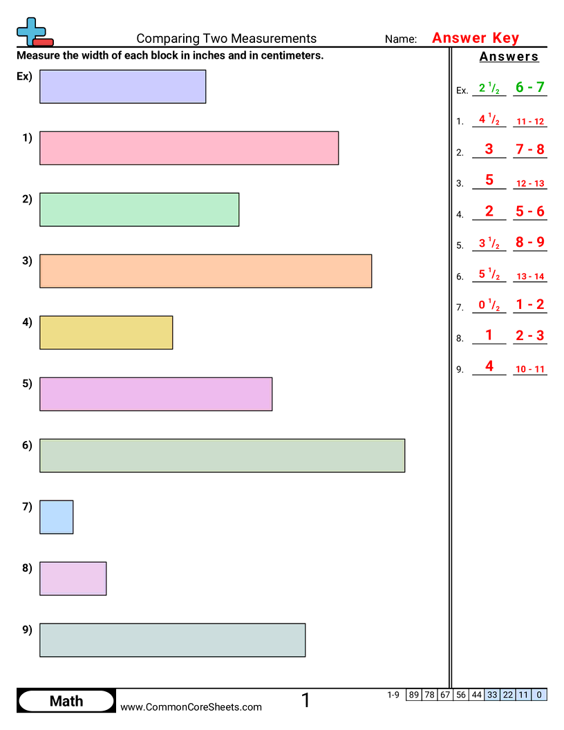 Measurement Worksheets - comparing-objects-width worksheet
