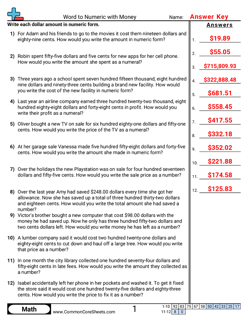 4md2 Worksheets - writing-value worksheet