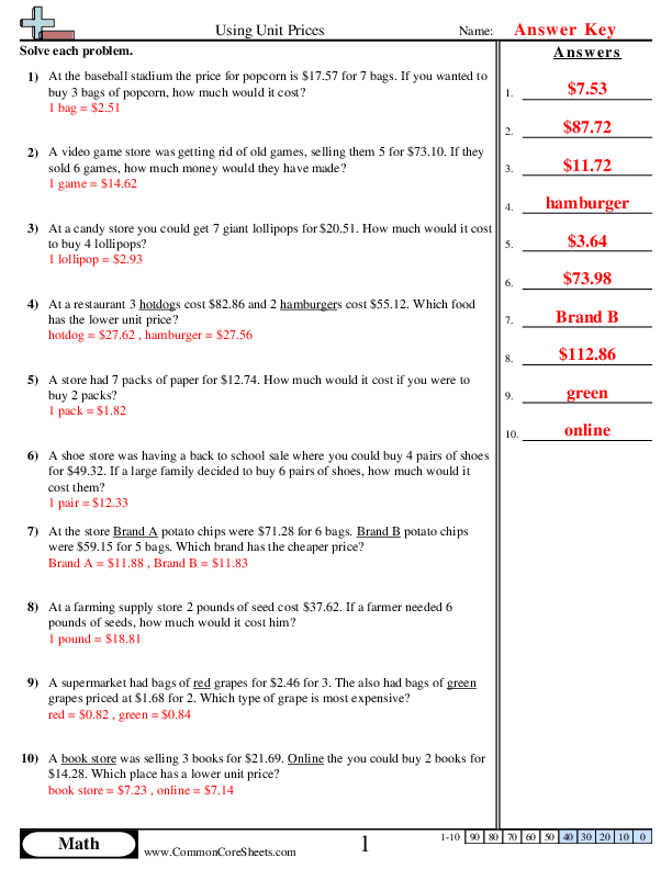  - using-unit-prices worksheet