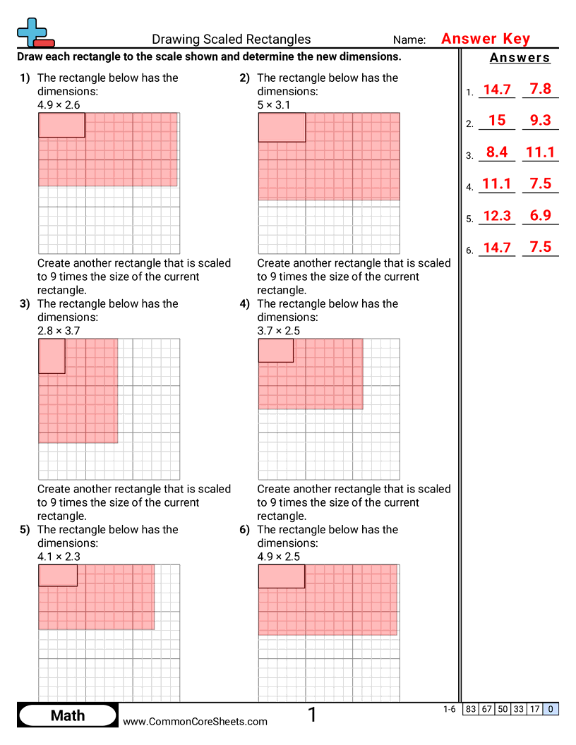 Shapes Worksheets - drawing-scaled-rectangles worksheet