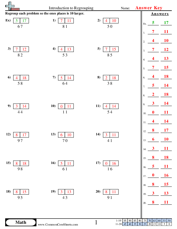  - introduction-to-regrouping worksheet